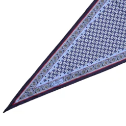 FOULARD ROMBO IN SETA AZZURRO Microfantasia fiore