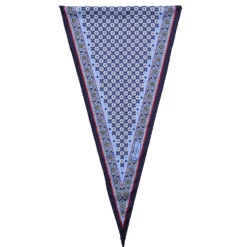 FOULARD ROMBO IN SETA AZZURRO Microfantasia fiore