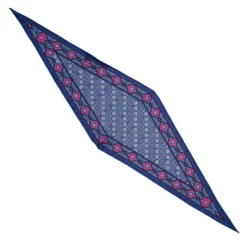 FOULARD ROMBO IN SETA AZZURRO POLVERE Microfantasia fiore