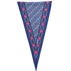 FOULARD ROMBO IN SETA AZZURRO POLVERE Microfantasia fiore