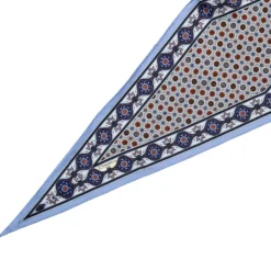 FOULARD ROMBO IN SETA AZZURRO Microfantasia fiore