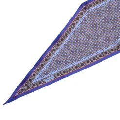 FOULARD ROMBO IN SETA AZZURRO POLVERE Microfantasia fiore