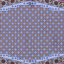 FOULARD ROMBO IN SETA AZZURRO POLVERE Microfantasia fiore