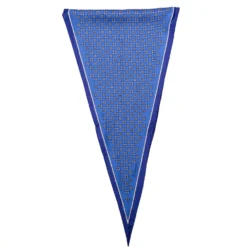 FOULARD ROMBO IN SETA BLU Microfantasia fiore