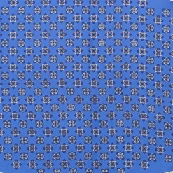 FOULARD ROMBO IN SETA BLU Microfantasia fiore