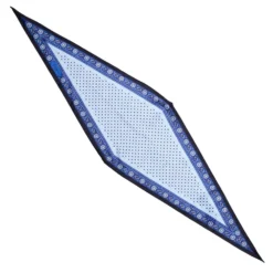 FOULARD ROMBO IN SETA BLU Microfantasia fiore
