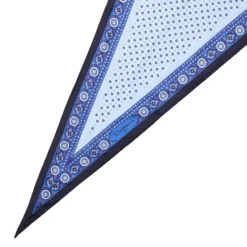 FOULARD ROMBO IN SETA BLU Microfantasia fiore