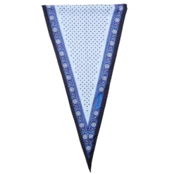FOULARD ROMBO IN SETA BLU Microfantasia fiore