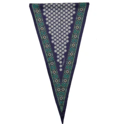 FOULARD ROMBO IN SETA BLU SCURO Microfantasia fiore