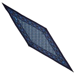 FOULARD ROMBO IN SETA BLU SCURO Microfantasia fiore