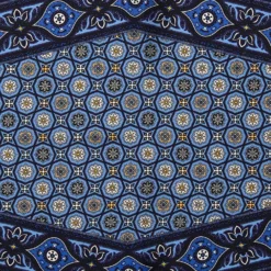 FOULARD ROMBO IN SETA BLU SCURO Microfantasia fiore