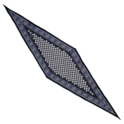 FOULARD ROMBO IN SETA BLU SCURO Microfantasia fiore