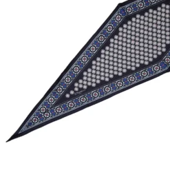 FOULARD ROMBO IN SETA BLU SCURO Microfantasia fiore