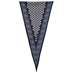FOULARD ROMBO IN SETA BLU SCURO Microfantasia fiore
