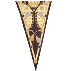 FOULARD ROMBO IN SETA MARRONE SCURO Collezione lucky charm