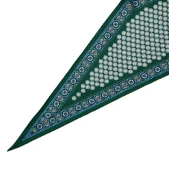 FOULARD ROMBO IN SETA VERDE SCURO Microfantasia fiore