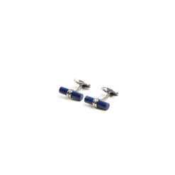 GEMELLI DA POLSO BARRETTA CON LAPIS In argento