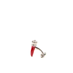 GEMELLI DA POLSO CON CORNETTO ROSSO In argento