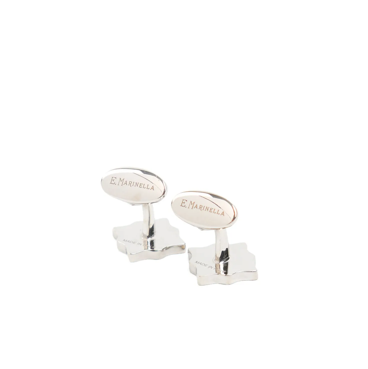 GEMELLI DA POLSO FIORE ARCHIVIO In argento e smalto blu