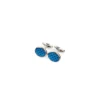 GEMELLI DA POLSO IN ARGENTO AZZURROCon microfantasia fiore