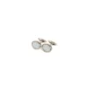 GEMELLI DA POLSO IN ARGENTO BIANCO Con microfantasia fiore