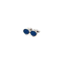 GEMELLI DA POLSO IN ARGENTO BLUCon microfantasia fiore