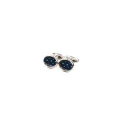 GEMELLI DA POLSO IN ARGENTO BLUCon microfantasia fiore