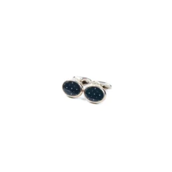 GEMELLI DA POLSO IN ARGENTO BLUCon microfantasia fiore