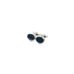 GEMELLI DA POLSO IN ARGENTO BLUCon microfantasia fiore