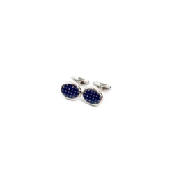 GEMELLI DA POLSO IN ARGENTO BLUCon microfantasia fiore