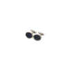 GEMELLI DA POLSO IN ARGENTO BLU SCURO Con microfantasia fiore