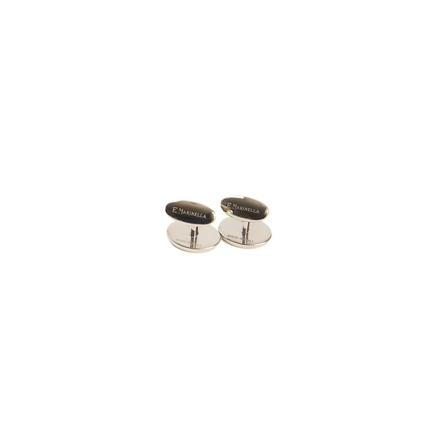 GEMELLI DA POLSO IN ARGENTO BLU SCURO Con microfantasia fiore