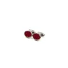 GEMELLI DA POLSO IN ARGENTO BORDEAUXCon microfantasia fiore