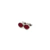 GEMELLI DA POLSO IN ARGENTO BORDEAUXCon microfantasia fiore