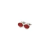 GEMELLI DA POLSO IN ARGENTO BORDEAUXCon microfantasia fiore