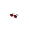 GEMELLI DA POLSO IN ARGENTO BORDEAUXCon microfantasia fiore