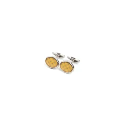 GEMELLI DA POLSO IN ARGENTO GIALLOCon microfantasia fiore