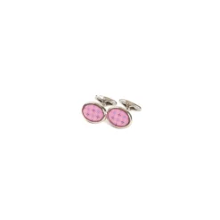 GEMELLI DA POLSO IN ARGENTO ROSA Con microfantasia fiore