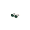 GEMELLI DA POLSO IN ARGENTO VERDECon microfantasia fiore