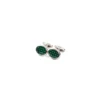 GEMELLI DA POLSO IN ARGENTO VERDECon microfantasia fiore