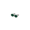 GEMELLI DA POLSO IN ARGENTO VERDECon microfantasia fiore