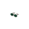 GEMELLI DA POLSO IN ARGENTO VERDE Con microfantasia fiore