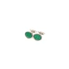 GEMELLI DA POLSO IN ARGENTO VERDE Con microfantasia fiore