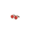 GEMELLI DA POLSO TONDO CON CORALLO In argento