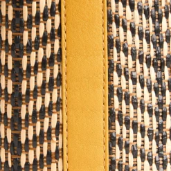 MINI SECCHIELLO GIALLO In rafia e pelle