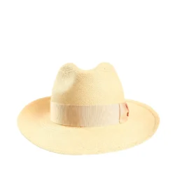 PANAMA MODELLO AMEDEO DETTAGLI IN SETA ARANCIO, 55 CM E. marinella x borsalino