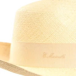 PANAMA MODELLO AMEDEO DETTAGLI IN SETA ARANCIO, 56 CM E. marinella x borsalino