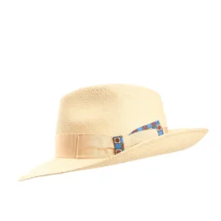 PANAMA MODELLO AMEDEO DETTAGLI IN SETA BLU, 60 CM E. marinella x borsalino