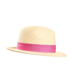 PANAMA MODELLO FEDERICO CON CINTA IN SETA FUCSIA, 56 CM E. marinella x borsalino