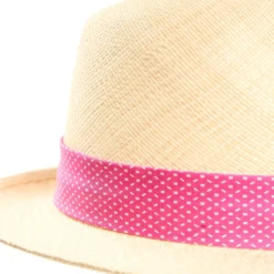 PANAMA MODELLO FEDERICO CON CINTA IN SETA FUCSIA, 56 CM E. marinella x borsalino
